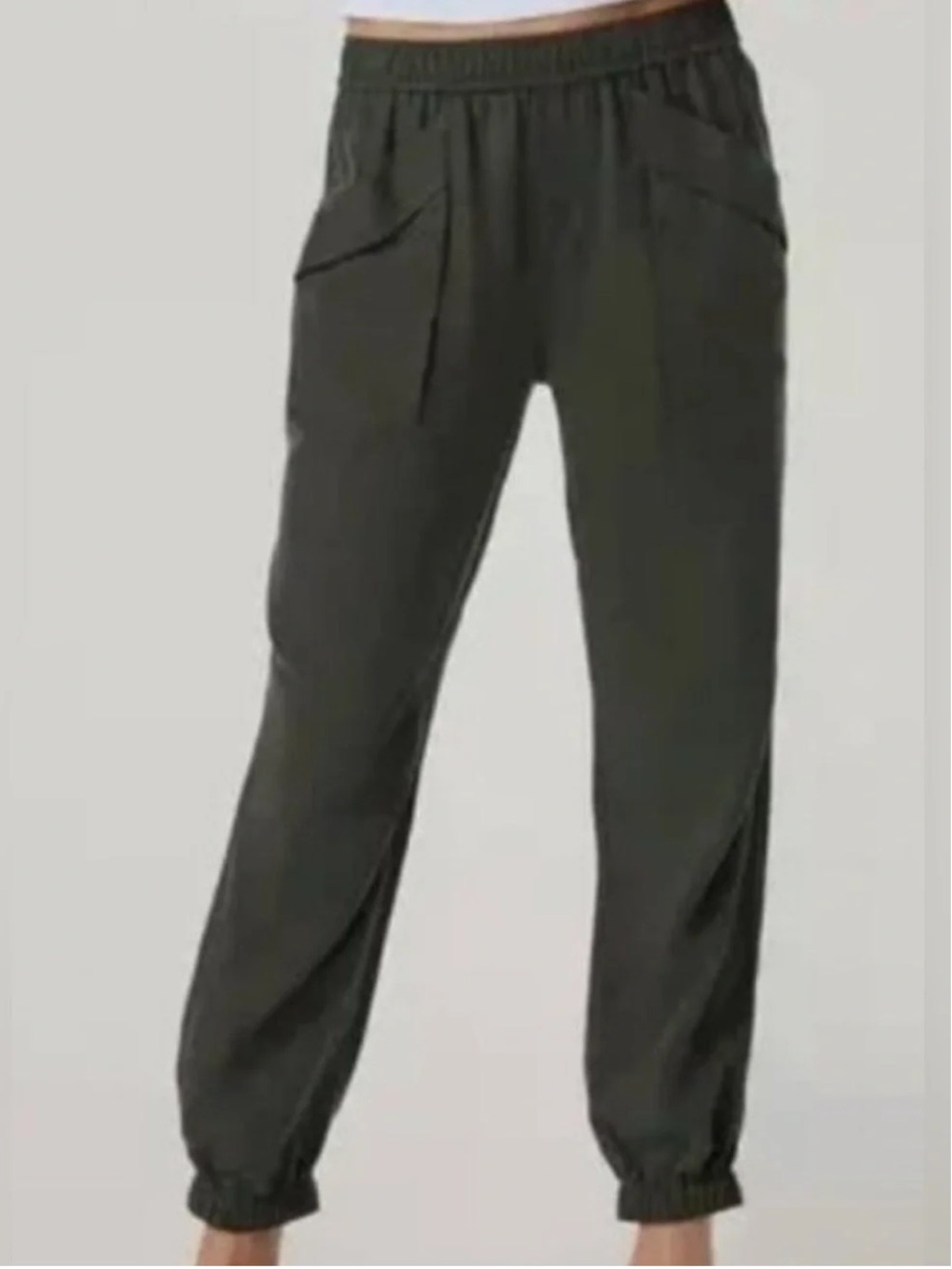 Vuori Trestles Twill Jogger Women’s Jogger Sz S Green Lyocell Linen Soft Travel